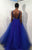 Jovani 26058SC - Plunging V-Neck See-Through Prom Gown Prom Dresses 2 / Royal