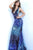 Jovani 3192SC - Plunging V-Neck Sleeveless Prom Dress Pageant Dresses 16 / Blue Multi