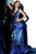 Jovani 3192SC - Plunging V-Neck Sleeveless Prom Dress Pageant Dresses 16 / Blue Multi