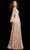 Jovani 36380SC - Long Sleeve Sequin Formal Dress Mother of the Bride Dresses 10 / Blush