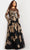 Jovani 36716SC - Long Sleeve Bateau Neck Evening Gown Formal Gowns 14 / Black/Gold