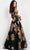 Jovani 36716SC - Long Sleeve Bateau Neck Evening Gown Formal Gowns 14 / Black/Gold