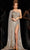 Jovani 36804SC - Cape Sleeve Sequin Evening Gown Prom Dresses 14 / Gold