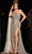 Jovani 36804SC - Cape Sleeve Sequin Evening Gown Prom Dresses 14 / Gold