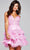 Jovani 36844 - Plunging V-Neck Floral Printed Cocktail Dress Homecoming Dresses