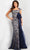 Jovani 37203 - Embellished Waist Floral Dress Evening Dresses