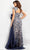 Jovani 37203 - Embellished Waist Floral Dress Evening Dresses