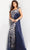 Jovani 37203 - Embellished Waist Floral Dress Evening Dresses