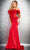 Jovani 37225SC - Bow Detailed Off Shoulder Prom Gown Prom Dresses 00 / Red