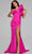 Jovani 37400 - One Shoulder Evening Gown with Slit Special Occasion Dress 00 / Fuchsia