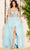 Jovani 37438 - Sleeveless Ruffled Ballgown Special Occasion Dress 00 / Grey/Blue