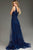 Jovani 37600 - Floral Applique V-Shaped Back Evening Gown Special Occasion Dress