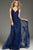 Jovani 37600 - Floral Applique V-Shaped Back Evening Gown Special Occasion Dress