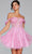 Jovani 38000 - Off-Shoulder Corset Bodice Cocktail Dress Homecoming Dresses