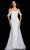 Jovani 38501 - Off-Shoulder Straight-Across Neck Dress Bridal Dresses 00 / Ivory