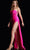 Jovani 38564 - Ruched Strapless Prom Dress with Slit Prom Dresses 00 / Hot-Pink