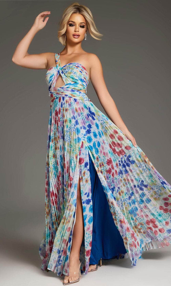 Jovani 38689 - Floral Printed Cut-Outs Prom Gown Special Occasion Dress