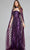 Jovani 39046 - Patterned Sequin Long Cape Evening Gown Special Occasion Dress