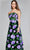 Jovani 39116 - Floral Sequin Straight Across Evening Gown Special Occasion Dress