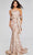 Jovani 39267 - Asymmetric Floral Appliqued Evening Gown Special Occasion Dress