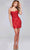 Jovani 39332 - Spaghetti Strap Corset Cocktail Dress Special Occasion Dress 00 / Red