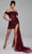 Jovani 39632 - Sequined Off Shoulder Cocktail Dress Homecoming Dresses 00 / Burgundy