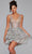 Jovani 39700 - Plunging Embellished Cocktail Dress Homecoming Dresses 00 / Silver/Silver