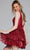 Jovani 39700 - Plunging Embellished Cocktail Dress Homecoming Dresses