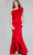 Jovani 39751 - Floral Applique Evening Gown Special Occasion Dress 00 / Red