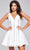 Jovani 39821 - Zipper Detailed Cocktail Dress Homecoming Dresses 00 / White