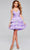 Jovani 39880 - Floral Tiered Cocktail Dress Homecoming Dresses 00 / Purple