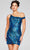 Jovani 39951 - Asymmetric Off Shoulder Cocktail Dress Homecoming Dresses 00 / Indigo