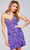 Jovani 40003 - Embellished V-Neck Cocktail Dress Special Occasion Dress 00 / Purple/Multi