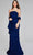 Jovani 40045 - Strapless Ruched Evening Gown Special Occasion Dress 00 / Navy