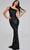 Jovani 40182 - Sheer One Shoulder Beaded Formal Gown Evening Dresses 10 / Black