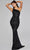 Jovani 40182 - Sheer One Shoulder Beaded Formal Gown Evening Dresses 10 / Black