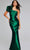 Jovani 40206 - Floral Accent One Shoulder Evening Gown Special Occasion Dress 00 / Hunter