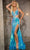 Jovani 40262 - Strappy Cutout Prom Dress Pageant Dresses 00 / Iridescent Turquoise