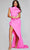 Jovani 40299 - Draped High Neck Evening Dress Special Occasion Dress 00 / Neon Pink