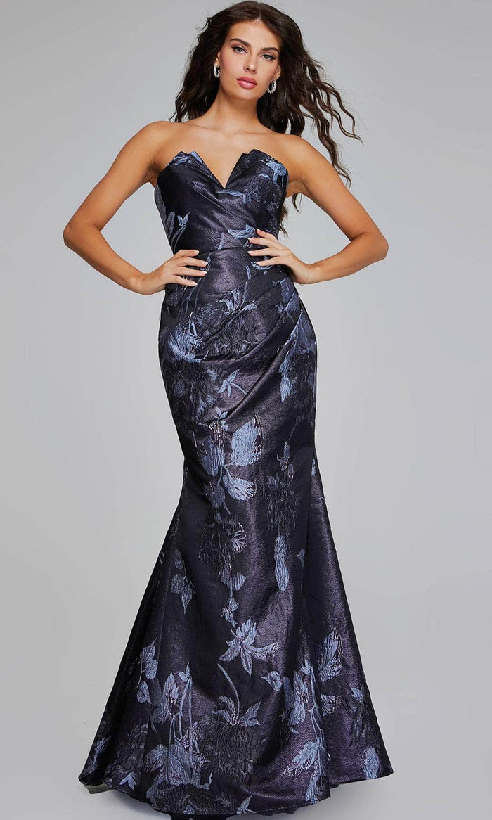 Jovani 40309 - V-Neck Floral Detailed Evening Gown Special Occasion Dress