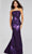 Jovani 40318SC - Strapless Floral Metallic Prom Gown Prom Dresses 12 / Purple