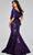 Jovani 40318SC - Strapless Floral Metallic Prom Gown Prom Dresses 12 / Purple