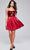 Jovani 40350 - Metallic Pleated Short Dress Homecoming Dresses 00 / Red