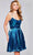 Jovani 40350 - Metallic Pleated Short Dress Homecoming Dresses