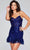 Jovani 40383 - Embroidered Sheath Cocktail Dress Homecoming Dresses 00 / Navy