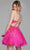 Jovani 40384 - Plunging V-Neck Embroidered Cocktail Dress Homecoming Dresses