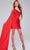 Jovani 40477 - Cascading Sash Cocktail Dress Homecoming Dresses 00 / Red