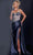 Jovani 40506 - Embellished Bustier Prom Dress Prom Dresses 00 / Navy