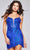 Jovani 40922 - Glitter Sheath Cocktail Dress Homecoming Dresses 00 / Royal