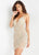 Jovani 40928ASC - Plunging V-Neck Jeweled Cocktail Dress Special Occasion Dress 2 / Nude